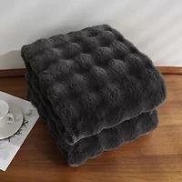 Regal Home Bubble Faux Fur 50x70 Washable Midweight Throw