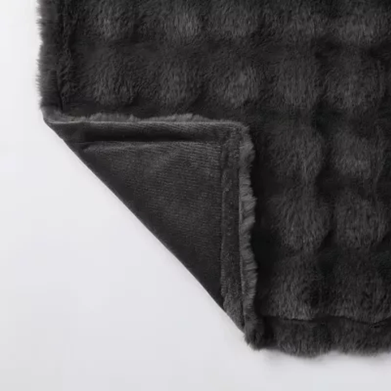 Regal Home Bubble Faux Fur 50x70 Washable Midweight Throw