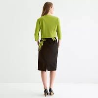 Maya Brooke Womens Floral Jacket Dress
