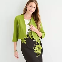 Maya Brooke Womens Floral Jacket Dress