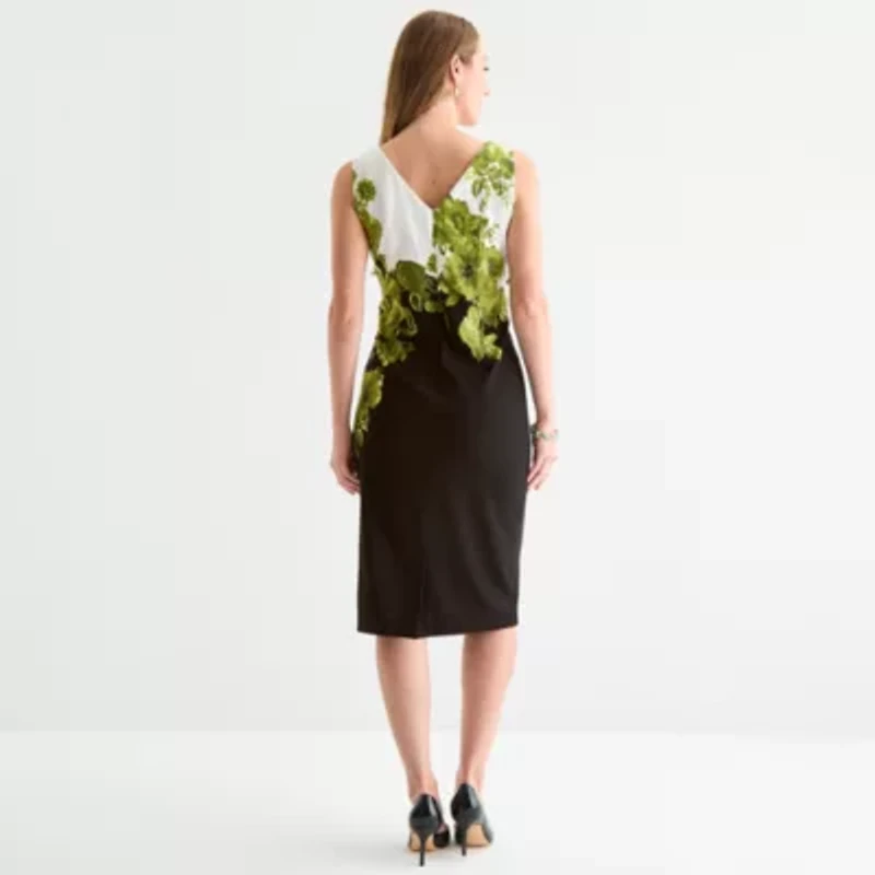 Maya Brooke Womens Floral Jacket Dress