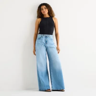 a.n.a Womens Tall High Rise Wide Leg Jean