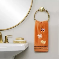 Saturday Knight Tossed Autumn Bows Embroidered 2-pc. Hand Towel
