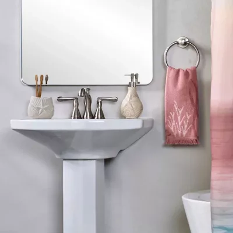 Saturday Knight Ocean Coral Hand Towel 2-pc. Embellished Beach + Nautical Hand Towel