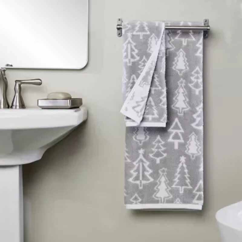 Saturday Knight Mod Tree Embellished Holiday Bath Towel