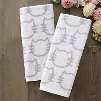 Saturday Knight Cat 2-pc. Embellished Animal Print Hand Towel