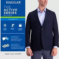 Haggar The Active Series Tailored Mens Stretch Fabric Regular Fit Sport Coat