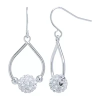 Sparkle Allure Womens Crystal Pure Silver Over Brass Pear Drop Earrings