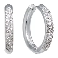 Sparkle Allure Womens Crystal 20mm Round Hoop Earrings