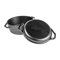 Lodge Cookware Cast Iron 6" Chef Style Double Dutch Oven