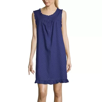 Adonna Ruffle Chemise Womens Scoop Neck Sleeveless Nightgown