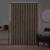Fieldcrest Luxury Alden Linen Rod Pocket Back Tab Energy Saving 100% Blackout Single Curtain Panel