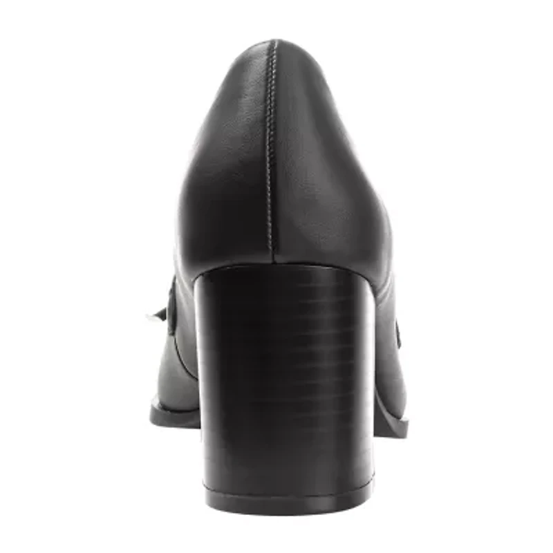 Journee Collection Crawford Womens Square Stacked Heel Pumps