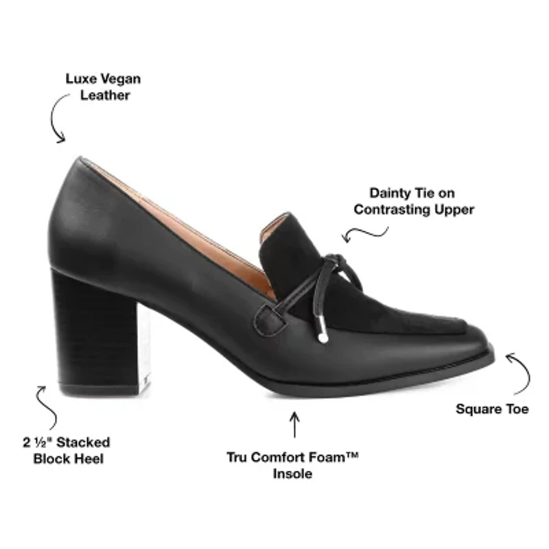Journee Collection Crawford Womens Square Stacked Heel Pumps