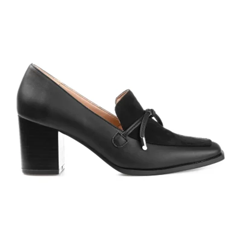 Journee Collection Crawford Womens Square Stacked Heel Pumps