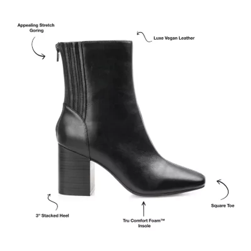 Journee Collection Womens Maize Stacked Heel Booties