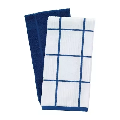 T-Fal Solid & Check Parquet -pc. Kitchen Towel Set