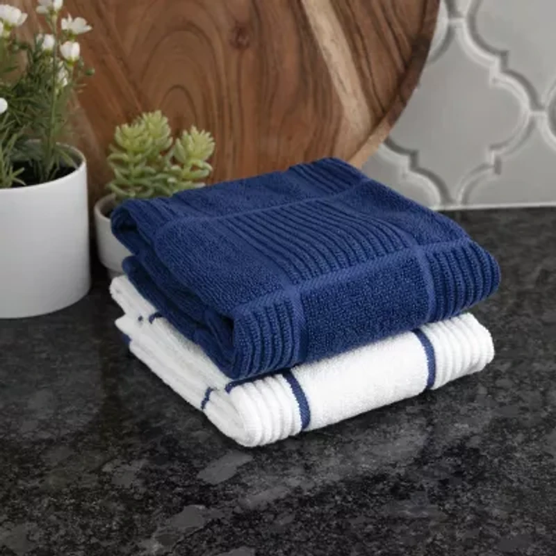 T-Fal Solid & Check Parquet 2-pc. Kitchen Towel Set