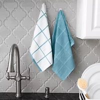 T-Fal Solid & Check Parquet 2-pc. Kitchen Towel Set
