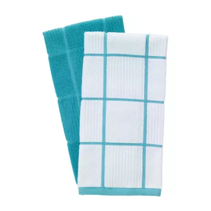 T-Fal Solid & Check Parquet 2-pc. Kitchen Towel Set