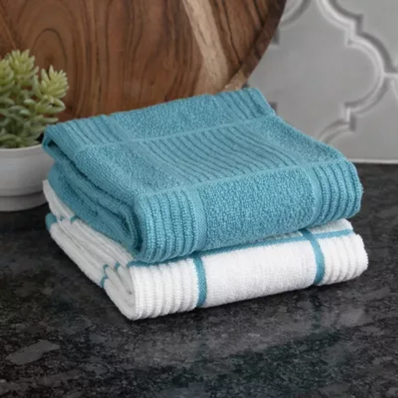 T-Fal Solid & Check Parquet 2-pc. Kitchen Towel Set