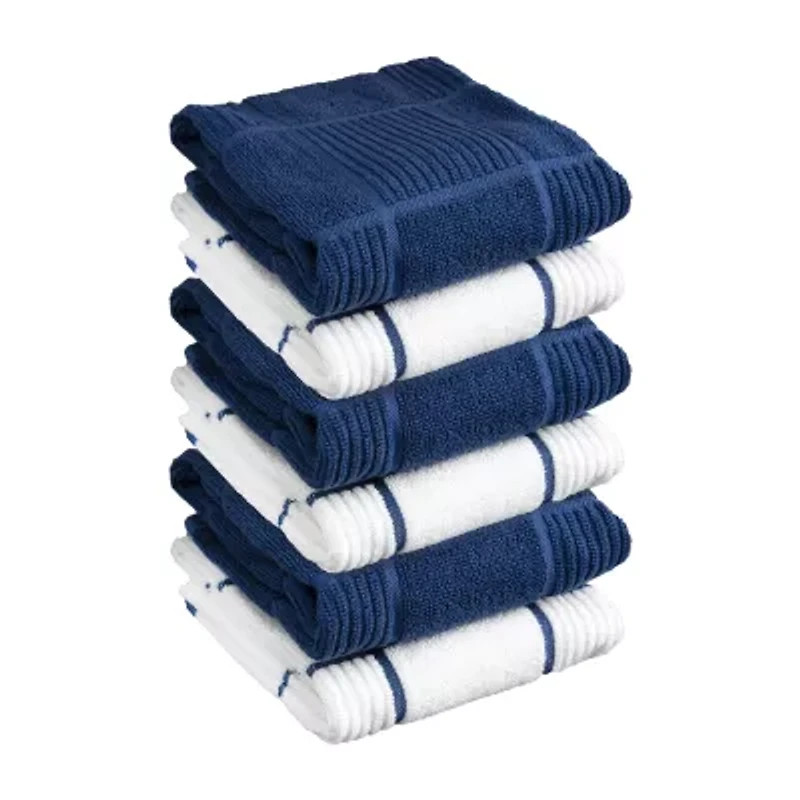 T-Fal Solid & Check Parquet 6-pc. Kitchen Towel Set