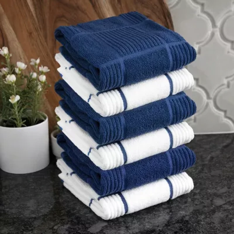 T-Fal Solid & Check Parquet 6-pc. Kitchen Towel Set