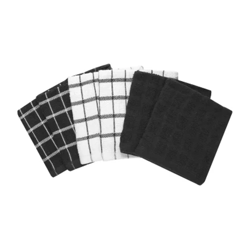 Ritz Terry 6-pc. Solid and Check Dish Cloth Set