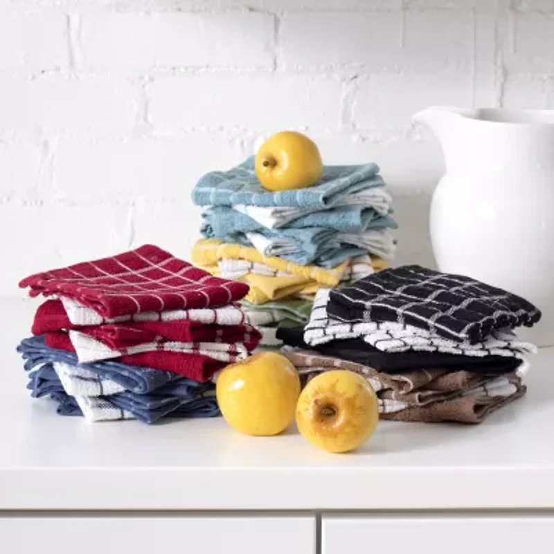 Ritz Terry 6-pc. Solid and Check Dish Cloth Set