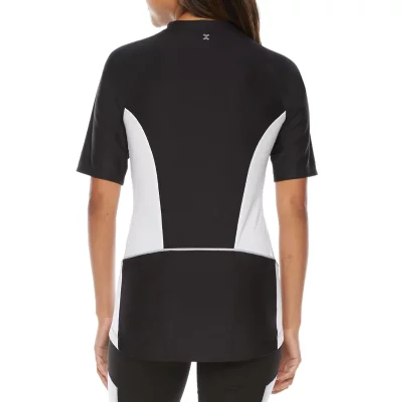 Xersion Womens Mock Neck Short Sleeve Jersey
