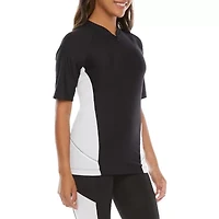 Xersion Womens Mock Neck Short Sleeve Jersey