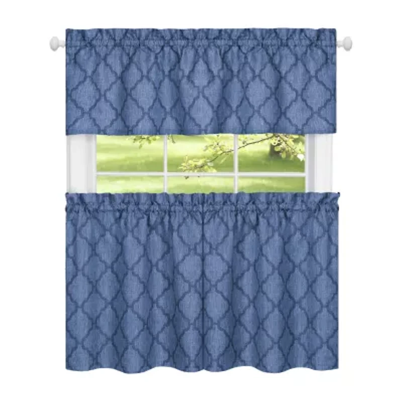 Achim Colby 3-pc. Rod Pocket Kitchen Curtains & Drapes Window Set