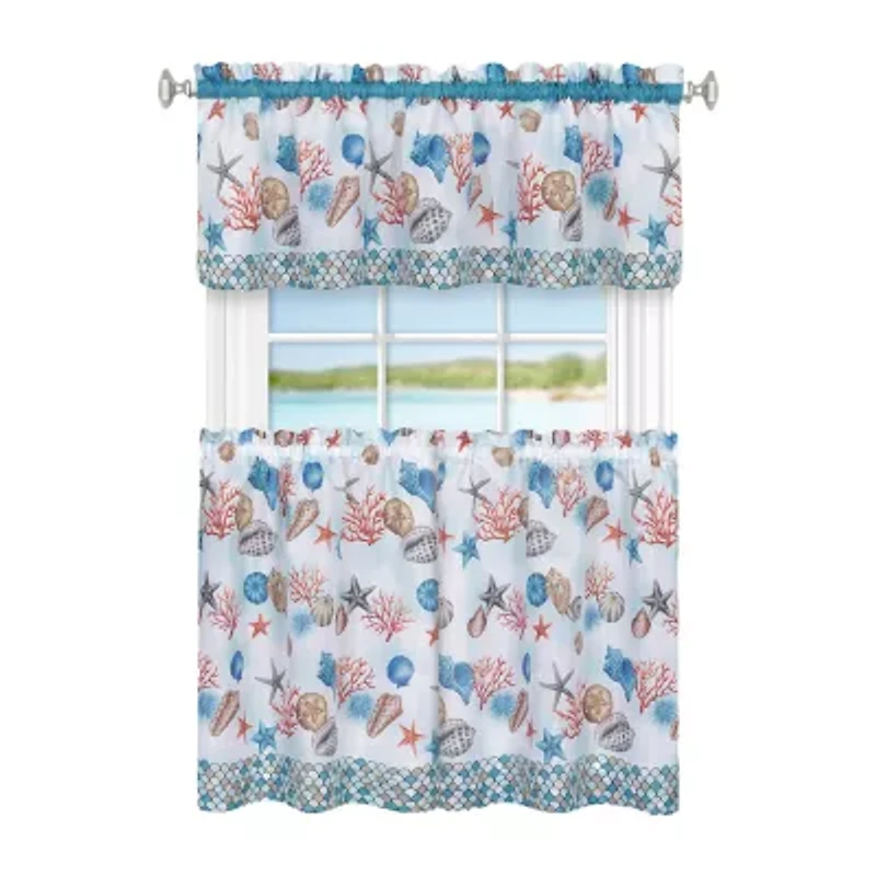Achim Coastal 3-pc. Rod Pocket Kitchen Curtains & Drapes Window Set