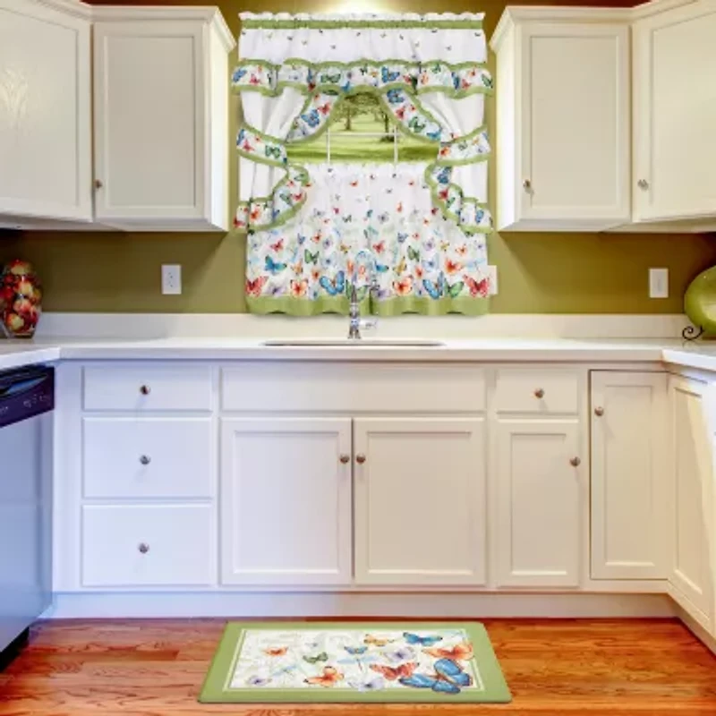 Achim Butterflies 3-pc. Rod Pocket Kitchen Curtains & Drapes Window Set