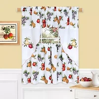 Achim Ambrosia 3-pc. Rod Pocket Kitchen Curtains & Drapes Window Set