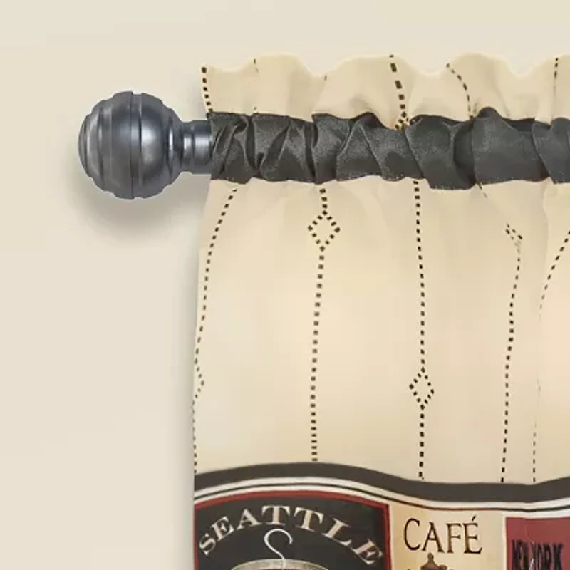 Achim Cozy Cafe 3-pc. Rod Pocket Kitchen Curtains & Drapes Window Set