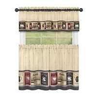 Achim Cozy Cafe 3-pc. Rod Pocket Kitchen Curtains & Drapes Window Set