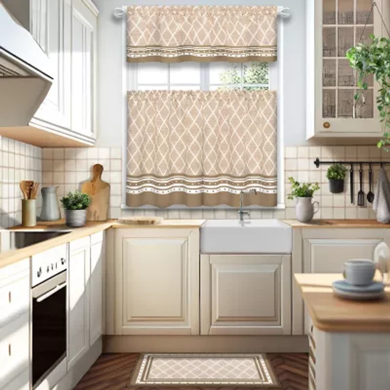 Achim Boho 3-pc. Rod Pocket Kitchen Curtains & Drapes Window Set