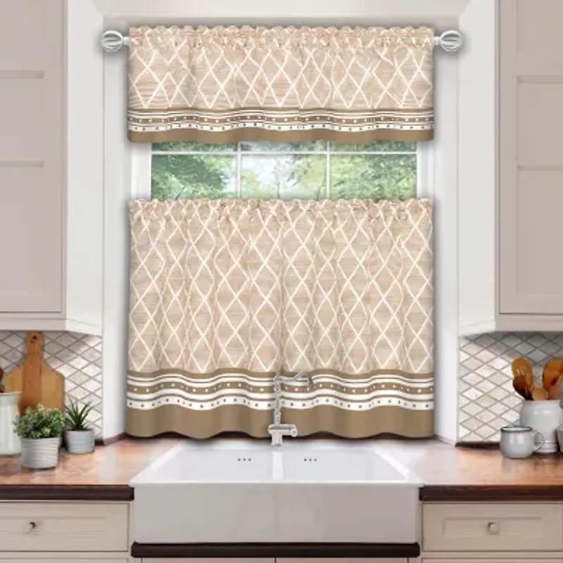 Achim Boho 3-pc. Rod Pocket Kitchen Curtains & Drapes Window Set