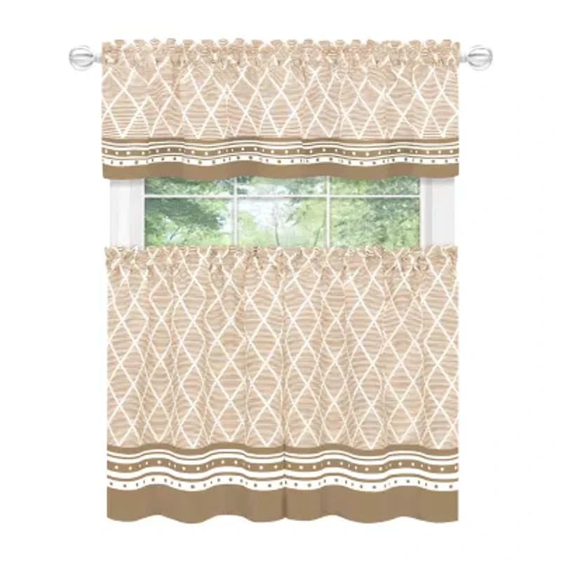 Achim Boho 3-pc. Rod Pocket Kitchen Curtains & Drapes Window Set