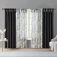 Madison Park Natalie Twisted Tab Top Light-Filtering Single Curtain Panel