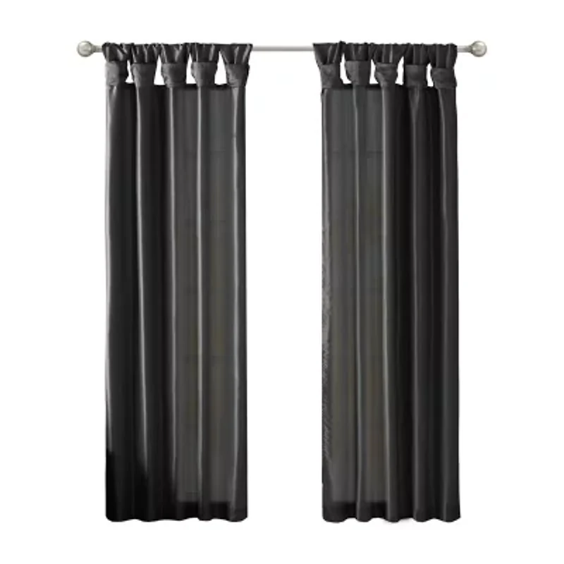 Madison Park Natalie Twisted Tab Top Light-Filtering Single Curtain Panel