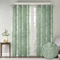 Madison Park Kauna Palm Leaf Grommet Top Sheer Single Curtain Panel