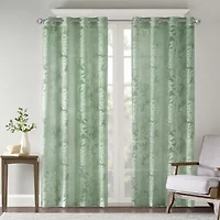 Madison Park Kauna Palm Leaf Grommet Top Sheer Single Curtain Panel