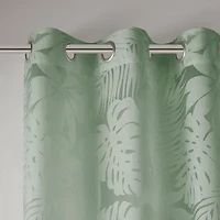 Madison Park Kauna Palm Leaf Grommet Top Sheer Single Curtain Panel