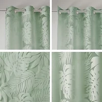 Madison Park Kauna Palm Leaf Grommet Top Sheer Single Curtain Panel