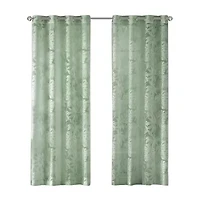 Madison Park Kauna Palm Leaf Grommet Top Sheer Single Curtain Panel