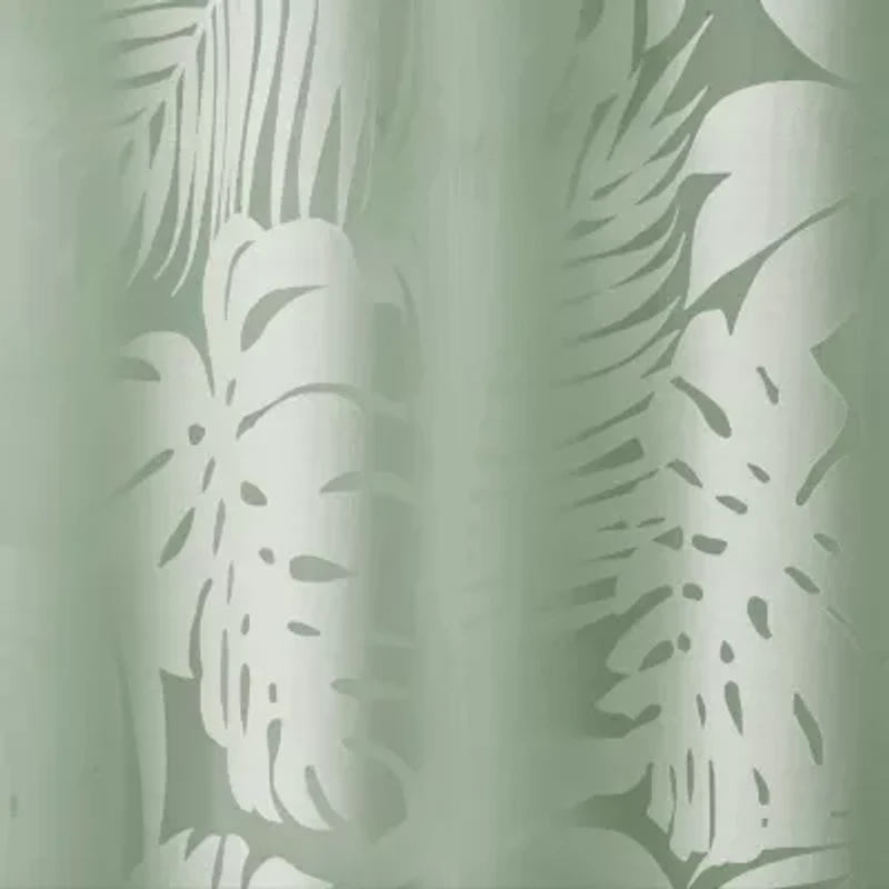 Madison Park Kauna Palm Leaf Grommet Top Sheer Single Curtain Panel