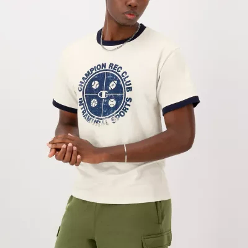 Champion Mens Crew Neck Short Sleeve Regular Fit Graphic T-Shirt