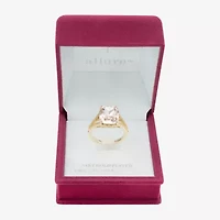 Sparkle Allure Split Shank Womens Pink Cubic Zirconia 14K Gold Over Brass Cocktail Ring